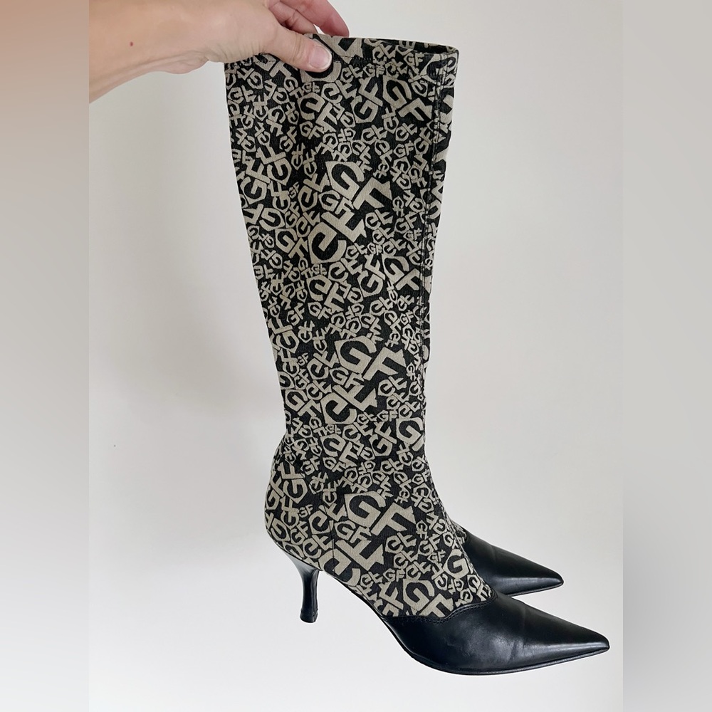 Vintage Gianfranco Ferre logo Knee-High Boots 39 Made in Italy